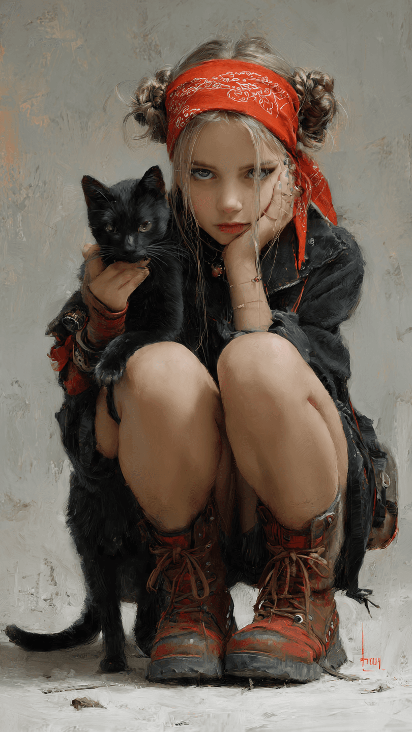 AI generated: ,best quality, amazing quality, very aesthetic,A high-definition style, nasty cute girl with her ban...