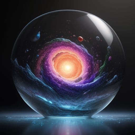 AI generated: Pouring the Universe into a luxurious giant glass bowl, fantasy art, concept art, rococo, aurora, be...