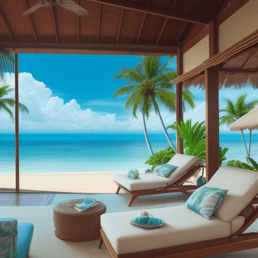 AI generated: Tropical location with an ocean view that looks relaxing