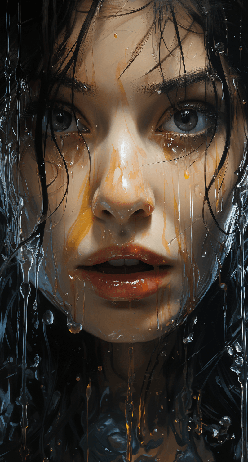 AI generated: image art digital illustration c 3 1 app free download, in the style of portrait paintings, dripping...