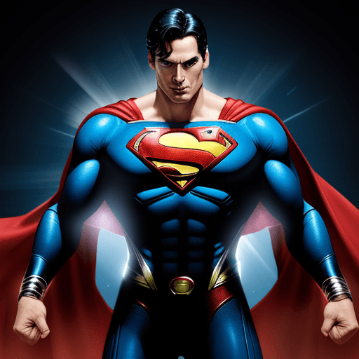 AI generated: Superman transforms into a watch with the design and character of Superman. The watch is blue and re...