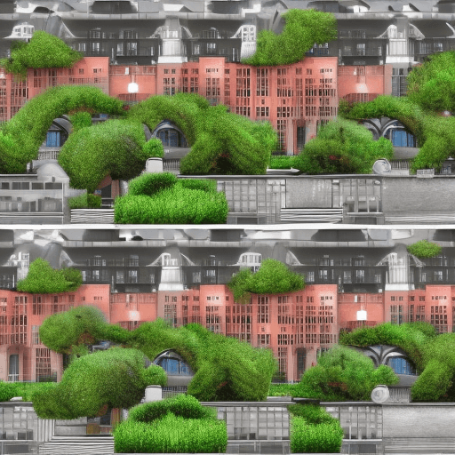 AI generated: < Realistic architectural rendering of a capsule multiple house within concrete car park without car...