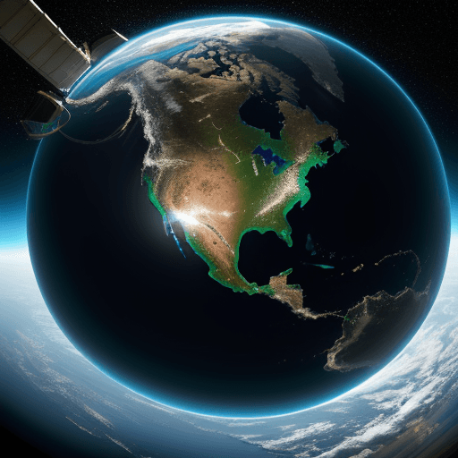 AI generated: Hyper realistic planet seen from space with oceans made out of beer. 