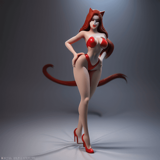 AI generated: Jessica Rabbit beautiful charismatic girl, athletic body, gorgeous figure, interesting shapes, full ...