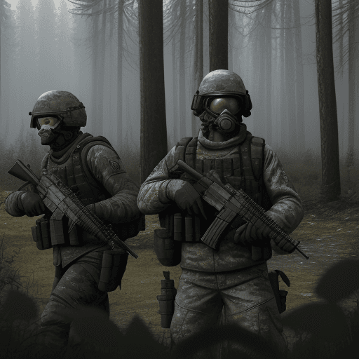 AI generated: A scene on the woods map in the game escape from tarkov in the style of a disney 3d animation movie....
