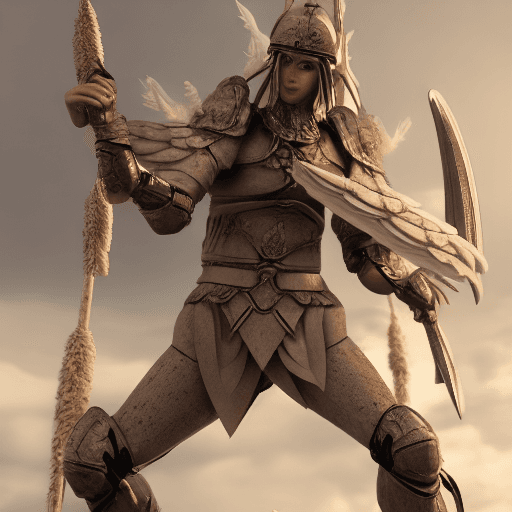 AI generated: angelic warrior::4 hyper-realistic ::5 detailed character expressions :: 3 Ultra-detailed Quality 3D...