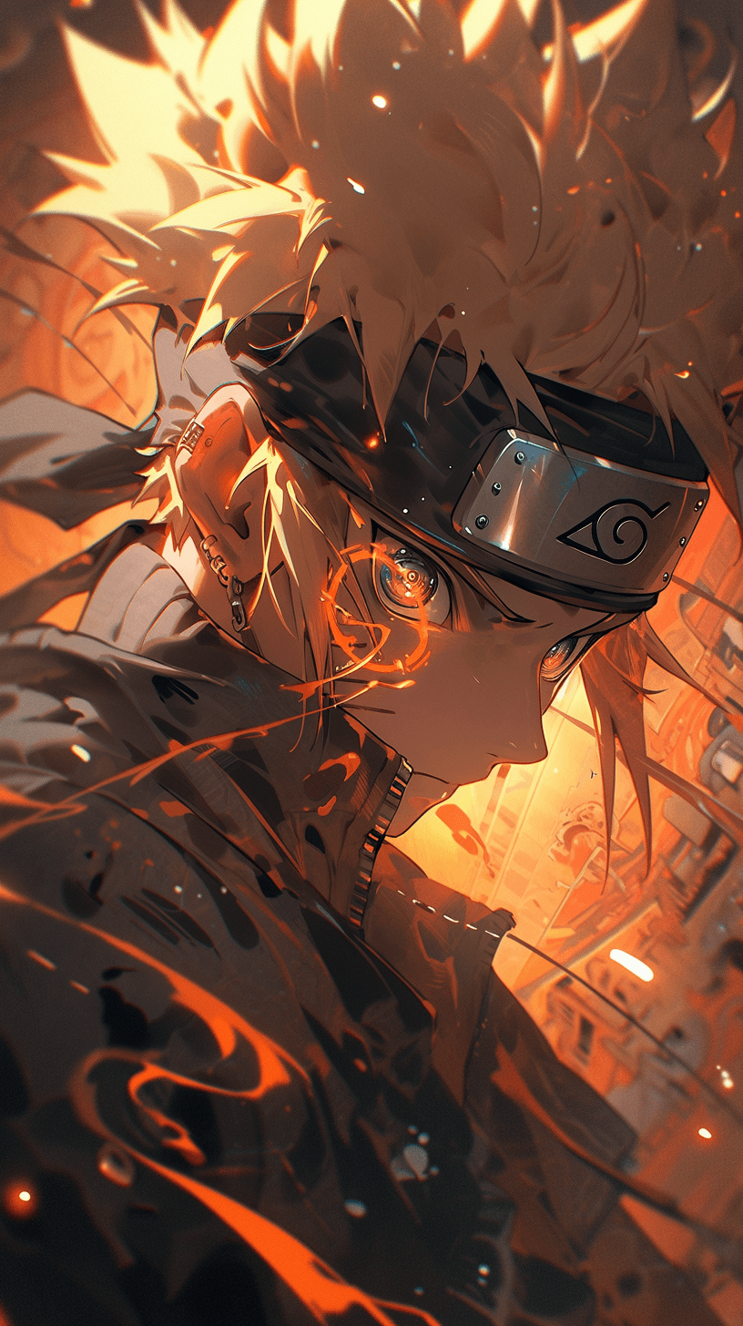 AI generated: naruto anime wallpaper, naruto wallpaper, in the style of cyberpunk dystopia, light yellow and dark ...