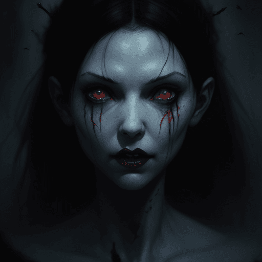 AI generated:  Snowwhite, nightmare version by Greg rutkowski and Guillermo del Toro , creepy, mystique, horror 