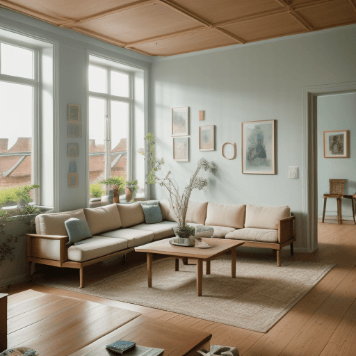 AI generated: High resolution photography interior design, dreamy sunken living room conversation pit, wooden floo...