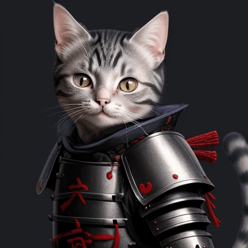 AI generated: cat in samurai armor



