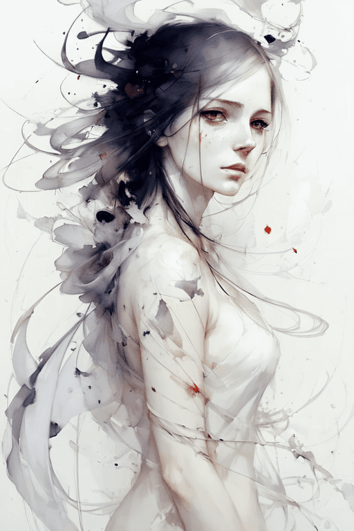 AI generated: A beautiful woman style of Agnes Cecile, Frank Bramley, Anne Bachelier