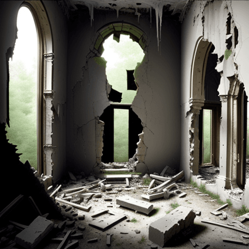 AI generated: how ruin makes a home out of hip bones