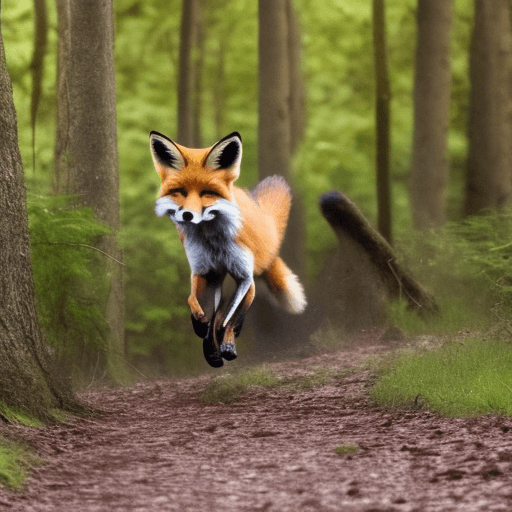 AI generated: fox running in the forest