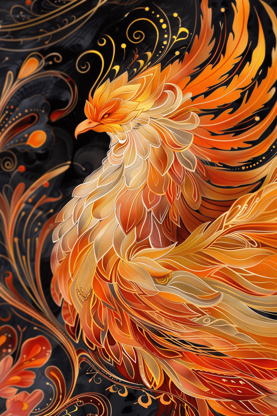 AI generated: A Phoenix Illustration by Barbara Chichester --v 6.0 --ar 2:3