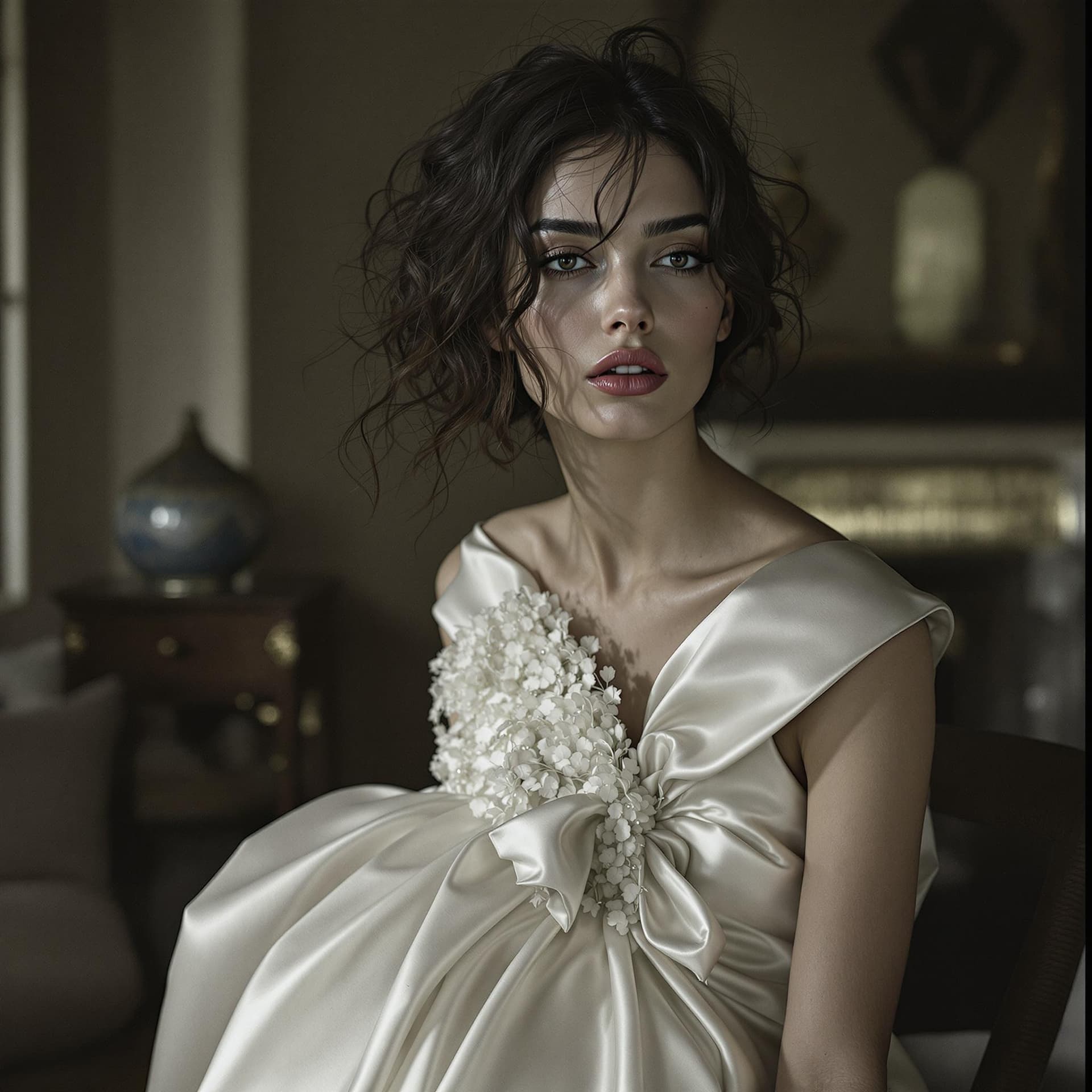 AI generated: Humeur : sérénité ; atmosphère paisible ; photographie de mode ; Mario Testino ; modèle féminin corp...