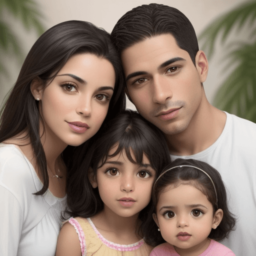 AI generated: how will a family with Spanish and Cuban backgrounds look like