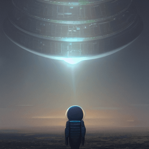 AI generated: space view alien detailed megacity background inspired by artist yuri shwedoff on artstation