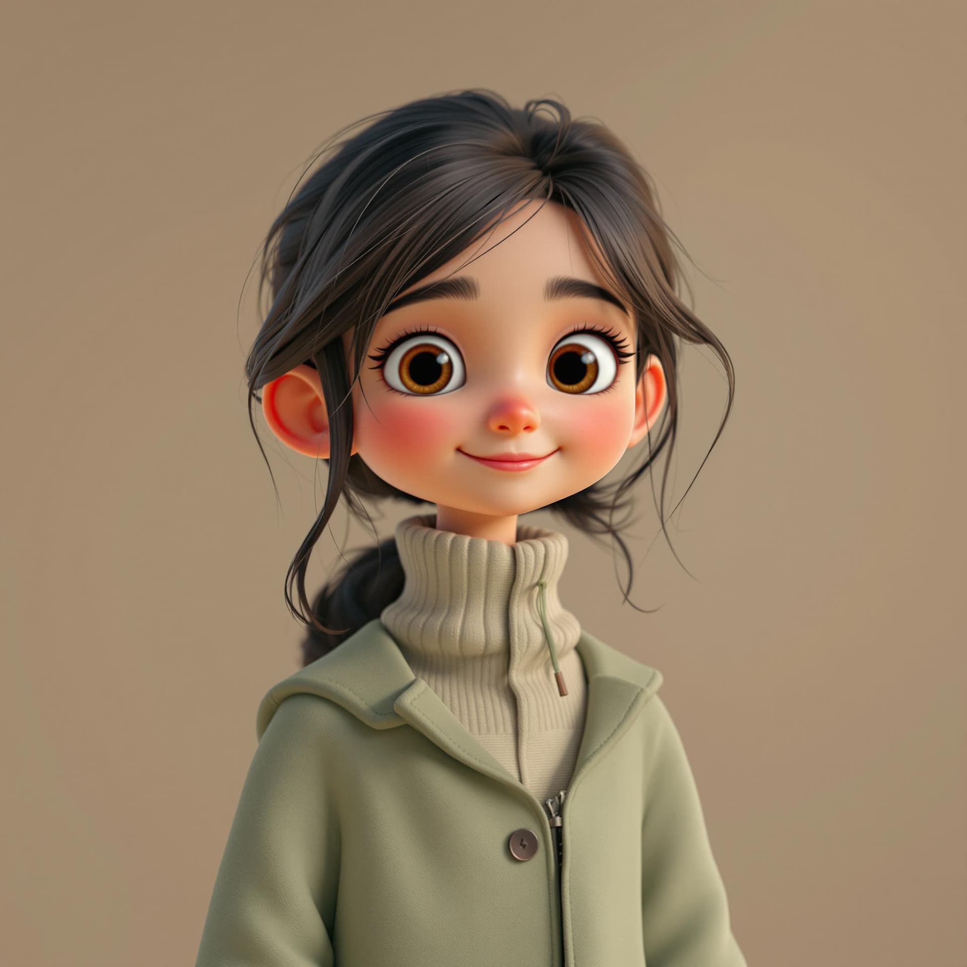 AI generated: 3d image, cute girl, in the style of Pixar --ar 1:2 --stylize 750