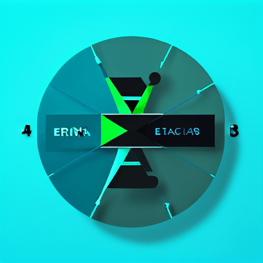 AI generated: Logo for EDNA 4, logistics standards, modern, clean, sans-serif font, blue #007BFF text, green #28A7...