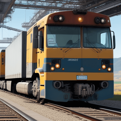 AI generated: Crea una imagen que fusione el trabajo de gestor de transporte e ingeniero industrial. Lo quiero usa...