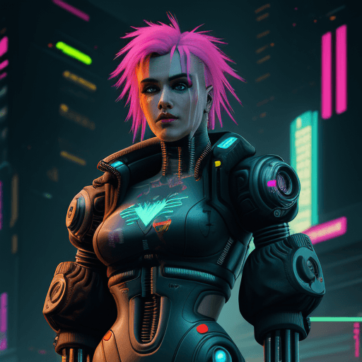 AI generated: cyberpunk 2d robot