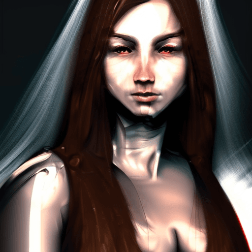 AI generated: a professional painting of a beautiful young female, naked, huge breast, olive skin, long dark hair,...