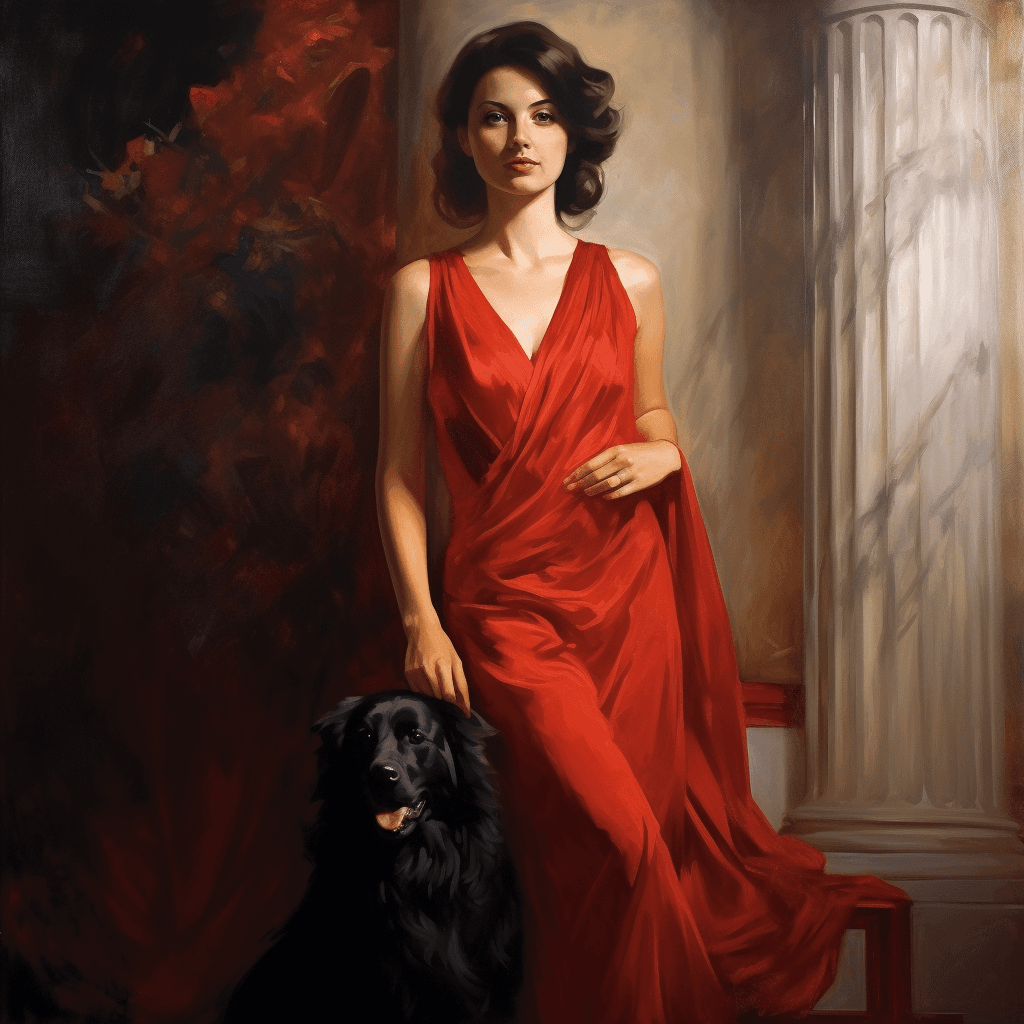AI generated: woman in a red dress