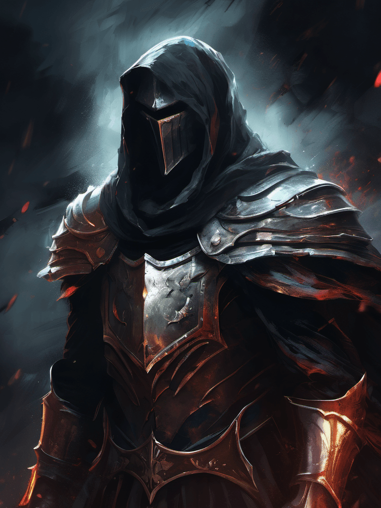AI generated: wallpaper portrait of a legendary ghost knight, powerful, invincible, unstoppable, brutal, epic comp...