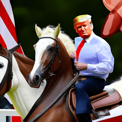 AI generated: donald trump riding naked a horse