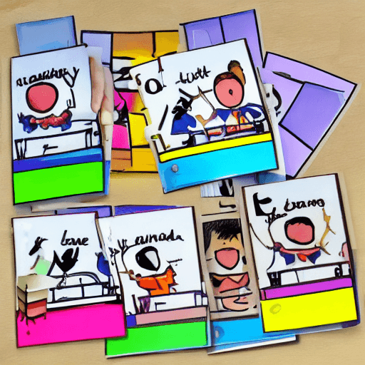 AI generated: CREATE ME 10 DIFFERENT PICTURES FROM DIFFERENT ANGLES VOCABULARY FLASH card for kids
