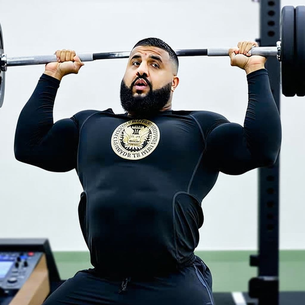 AI generated: dj khaled lifting weights