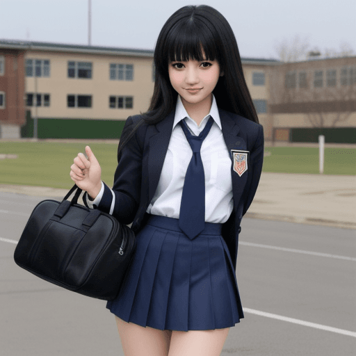 AI generated: C.C., school uniform