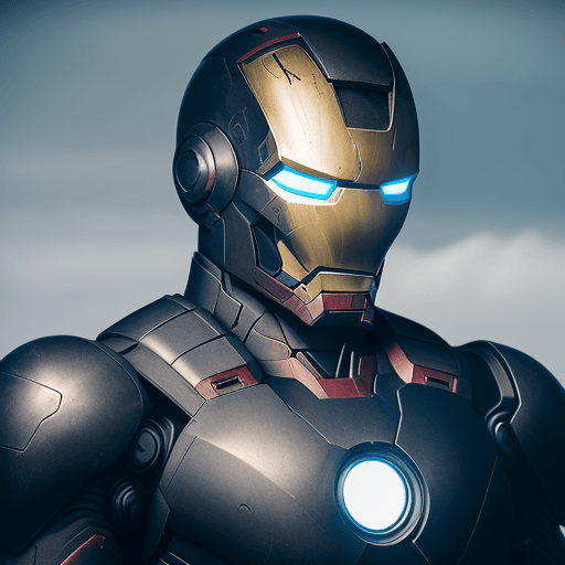 AI generated: Daylit photography of Coal-black matte stealth Mechanical suit, slim fit to tall human body. Few ind...