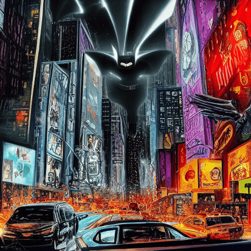 AI generated: Create a stunning and highly detailed image of Batman in a high-resolution photograph, set in the vi...