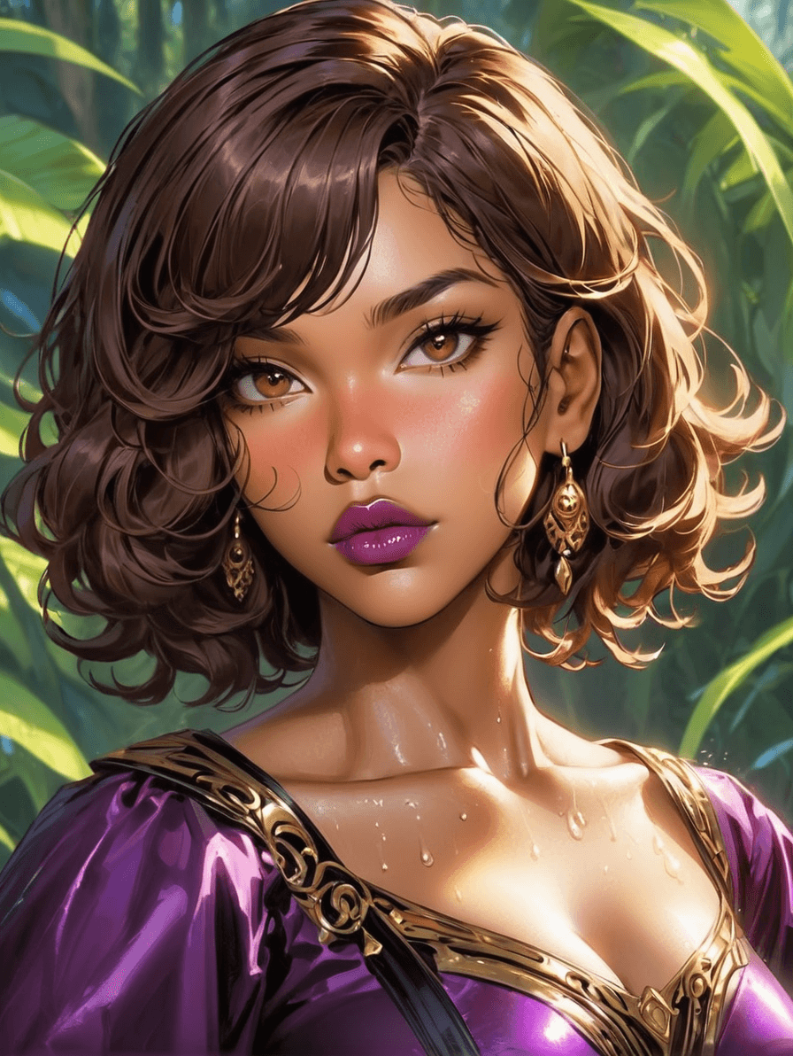 AI generated: Gothic style Junoesque Trim (((african american:0.5)(Bissau-Guinean:0.25)(Bermudian:0.25)):1.5) Char...