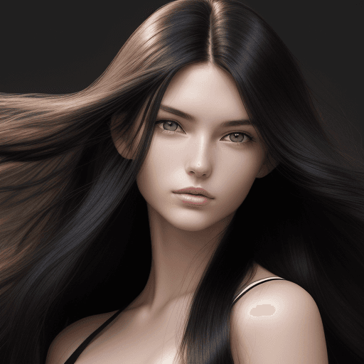AI generated: A high-resolution photo of a female model aged between 18-25 years with long, flowing black hair, sh...