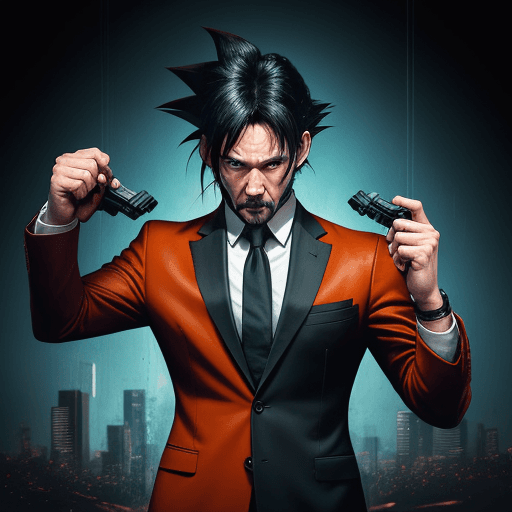 AI generated: Goku as John Wick