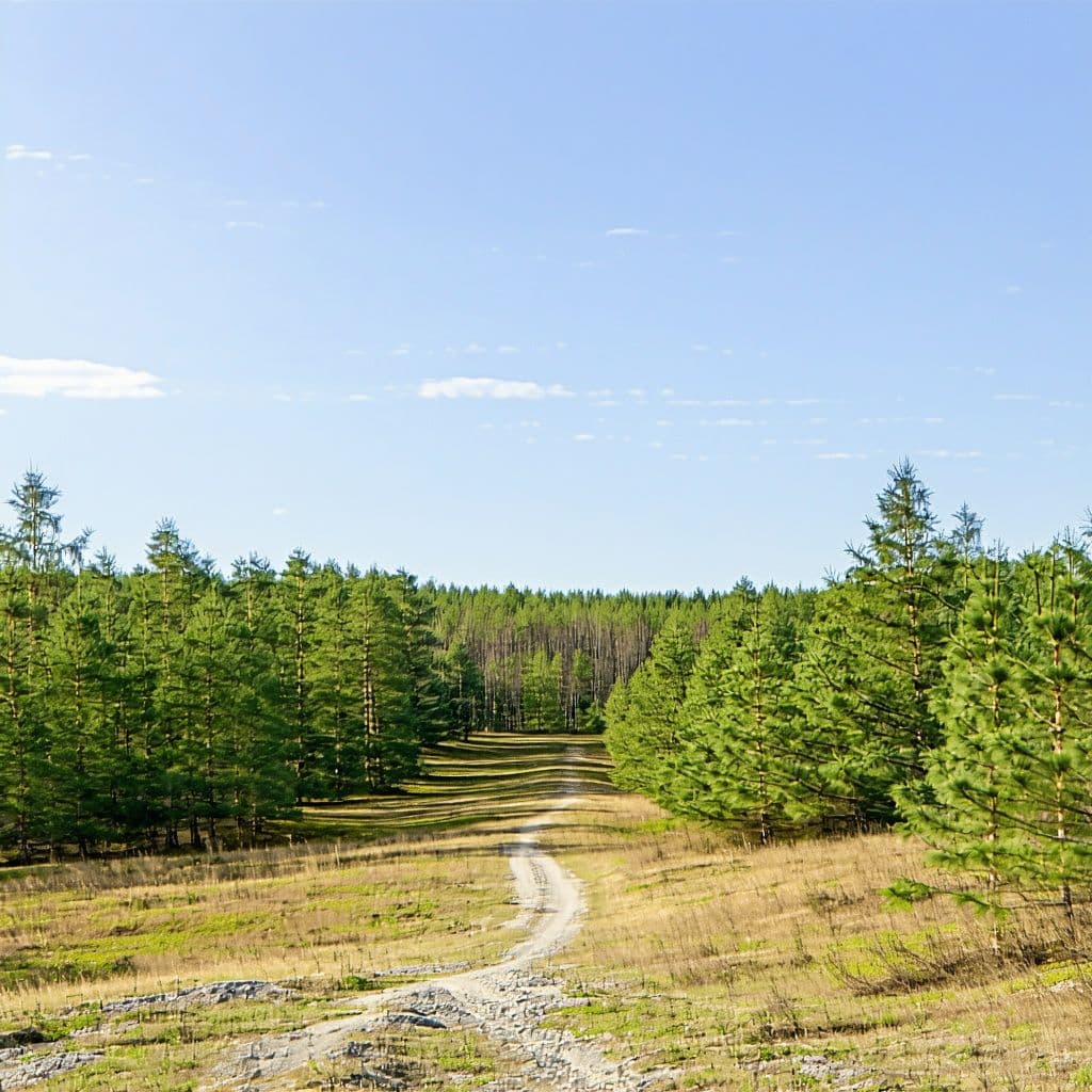 AI generated: /imagine prompt: лес вдоль дороги, много деревьев:: --v 4
