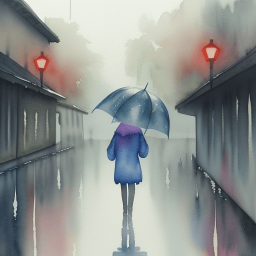 AI generated: rainy day watercolor