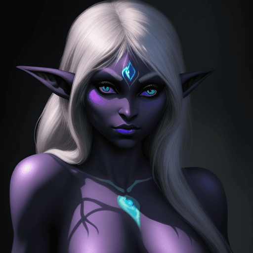 AI generated: beautiful female drow elf, beautiful face, real shadows, airbrushed, 
