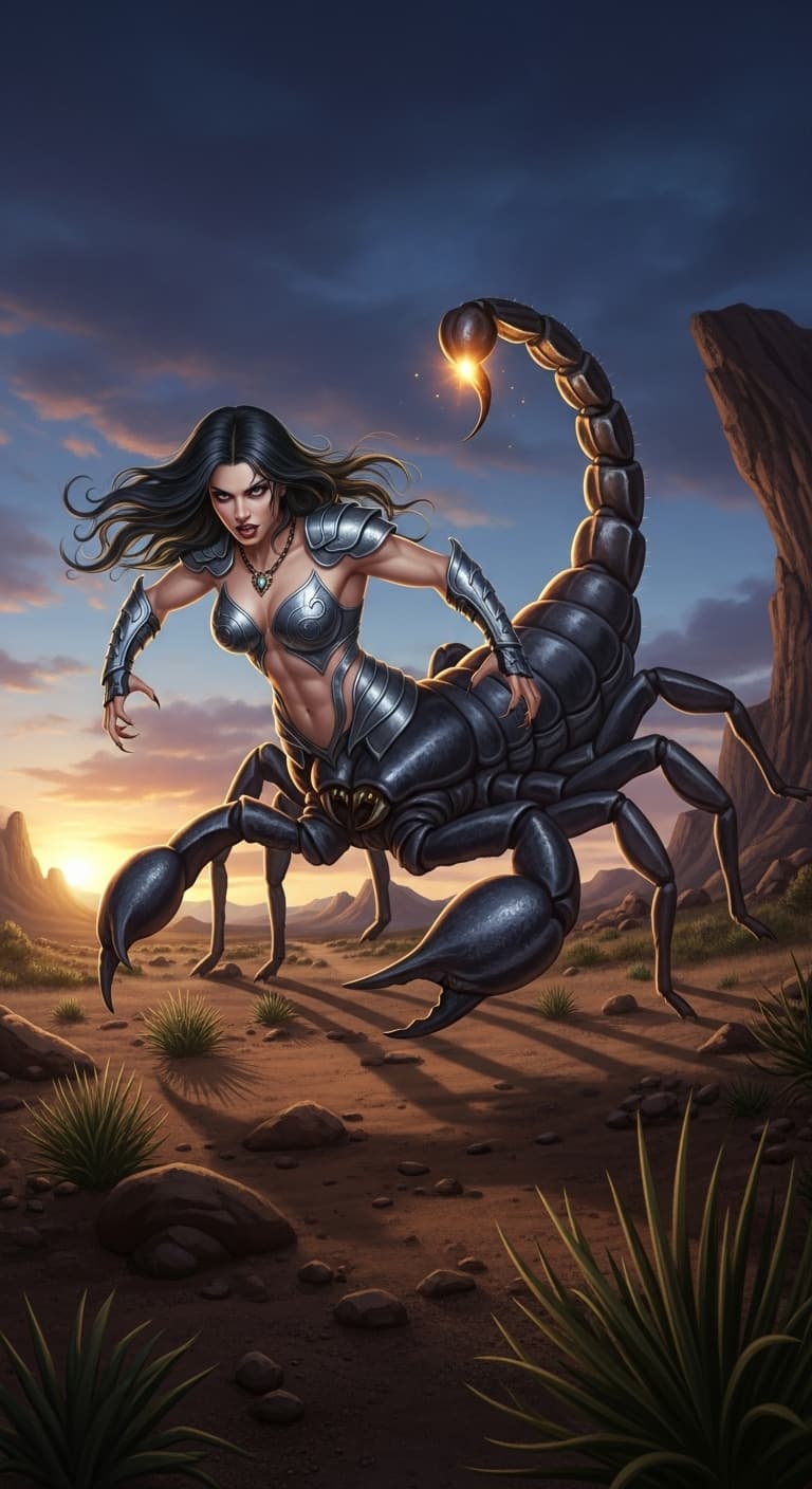 AI generated: femme scorpion