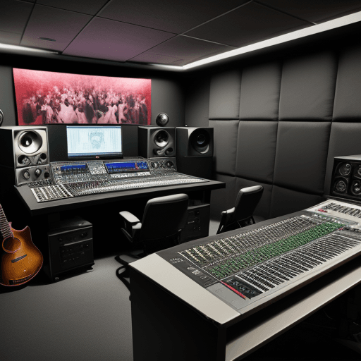 AI generated: High resolution photography interior design,  recording studio