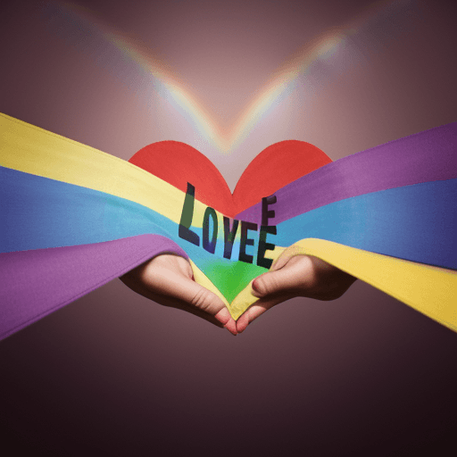 AI generated: love is love, rainbows, gay friendly