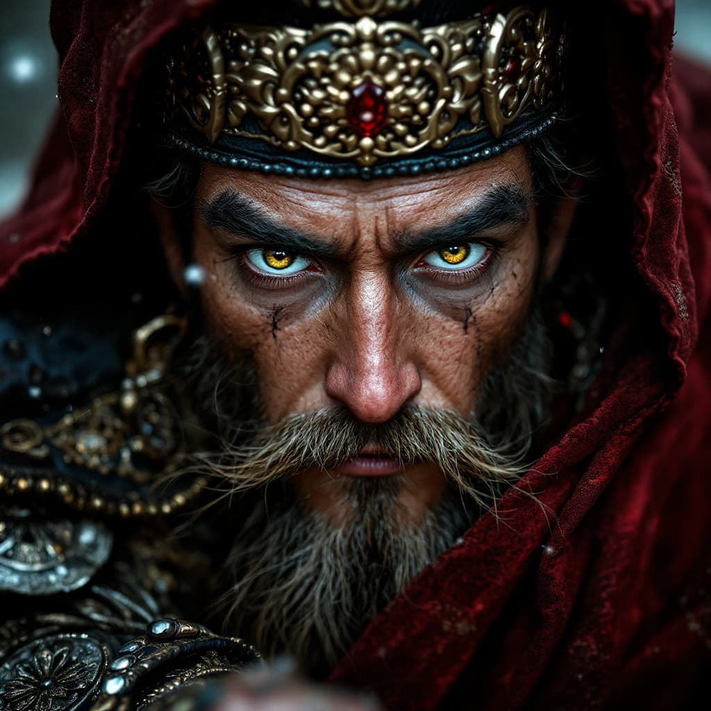 AI generated: hyper-realistic (fabled character tale1:3) a warrior, with detailed eyes,  clothes are intricately o...