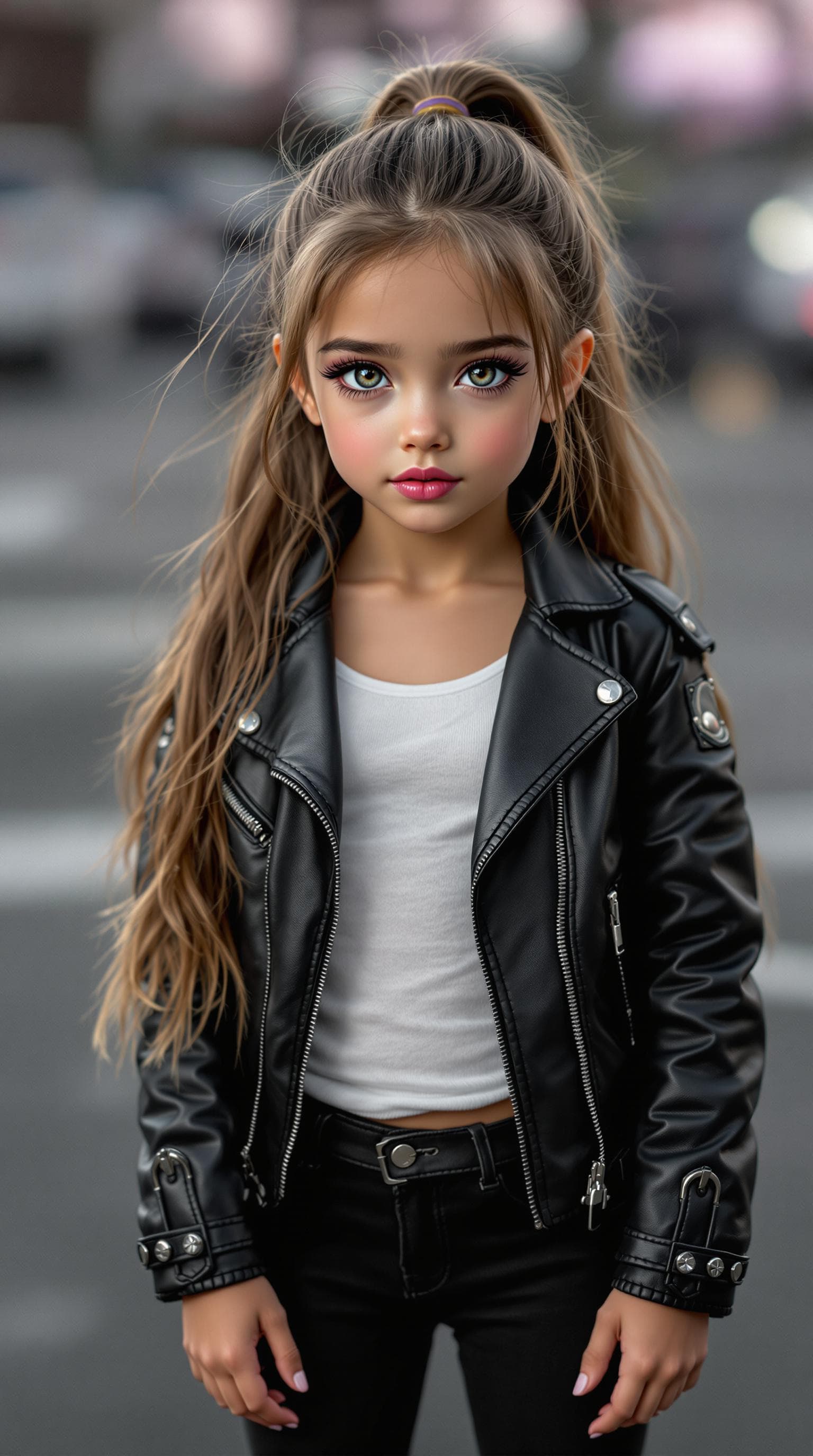 AI generated: a professional photo of a exceptionally beautiful girl in the world (age 7), (seven year old), highl...