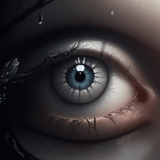AI generated: vector illustration of an eye caught in a water drop, in the style of cryengine, pegi nicol macleod,...