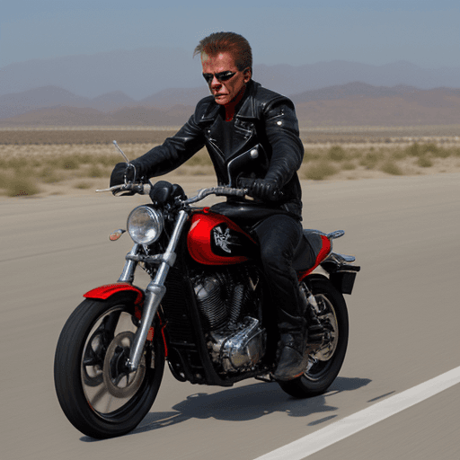 AI generated: 
terminator en moto