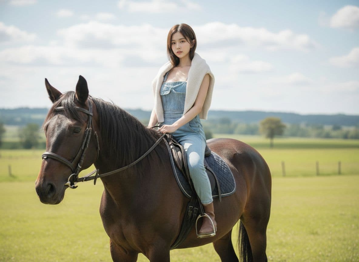 AI generated: sur le dos un cheval