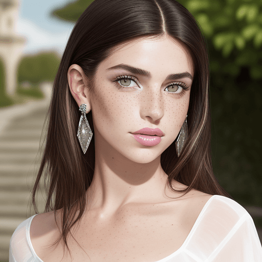 AI generated: A portrait of a young beautiful  (Spanish|Italian|Irish) girl, (freckles:0.9), glossy pink lips, (br...