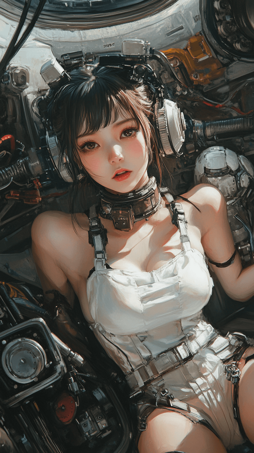 AI generated: A 30-year-old Japanese beauty.Atompunk,Whole body image, High Angle Shot, cinematic shot, Center the...